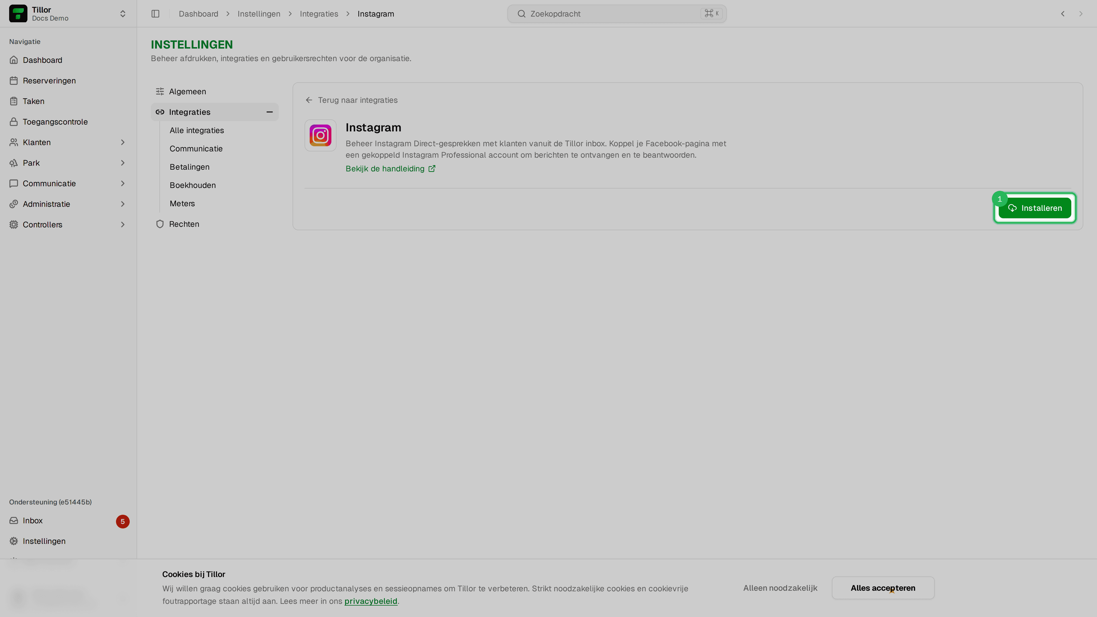 Instagram detail - Installeren