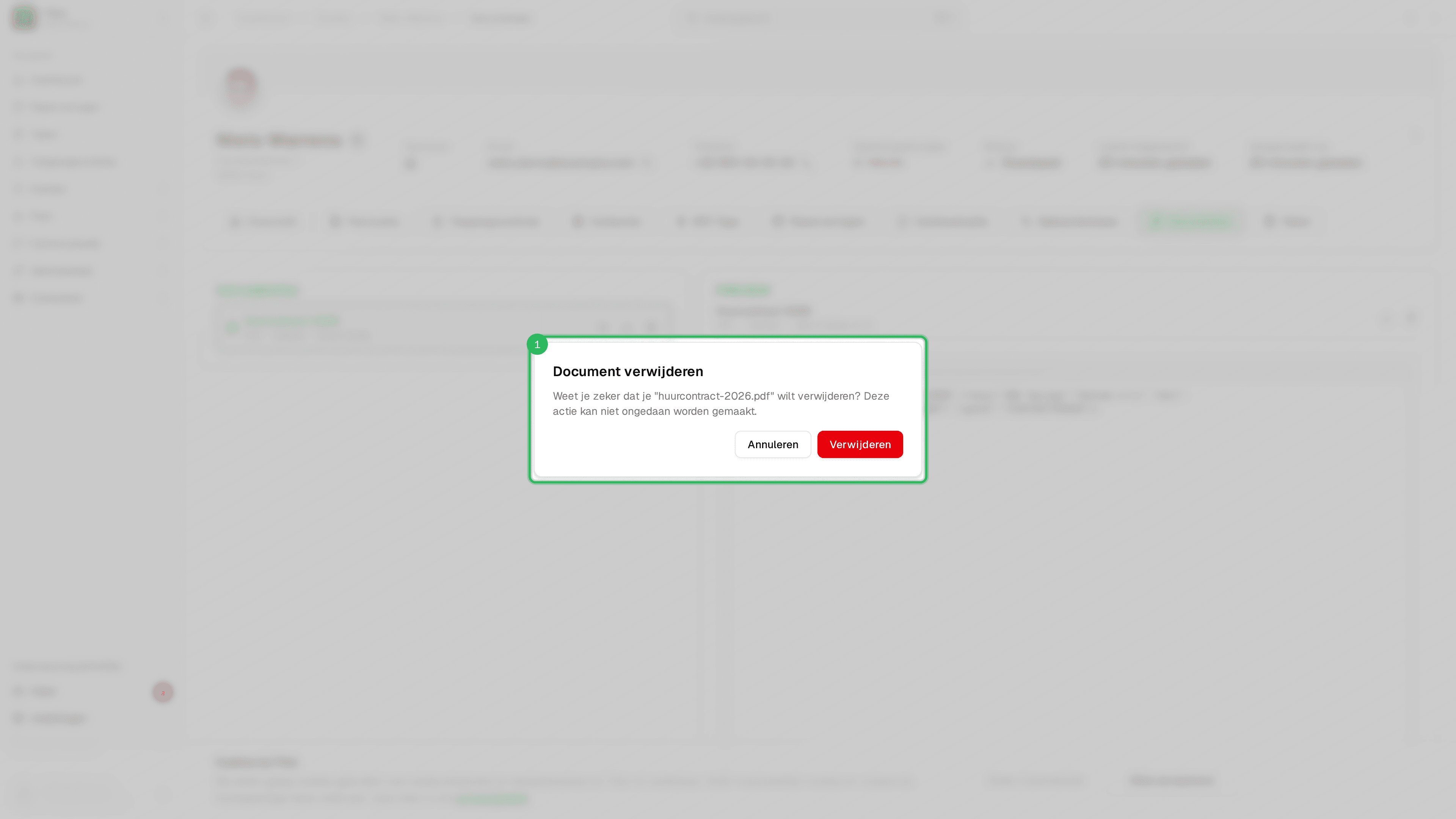 Bevestigingsdialoog document verwijderen